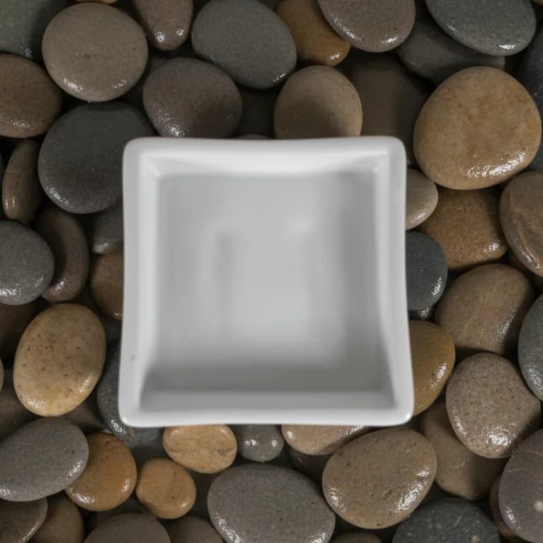 Plate square collar 5 inch white
