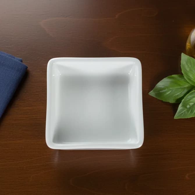 Plate square collar 4 inch white
