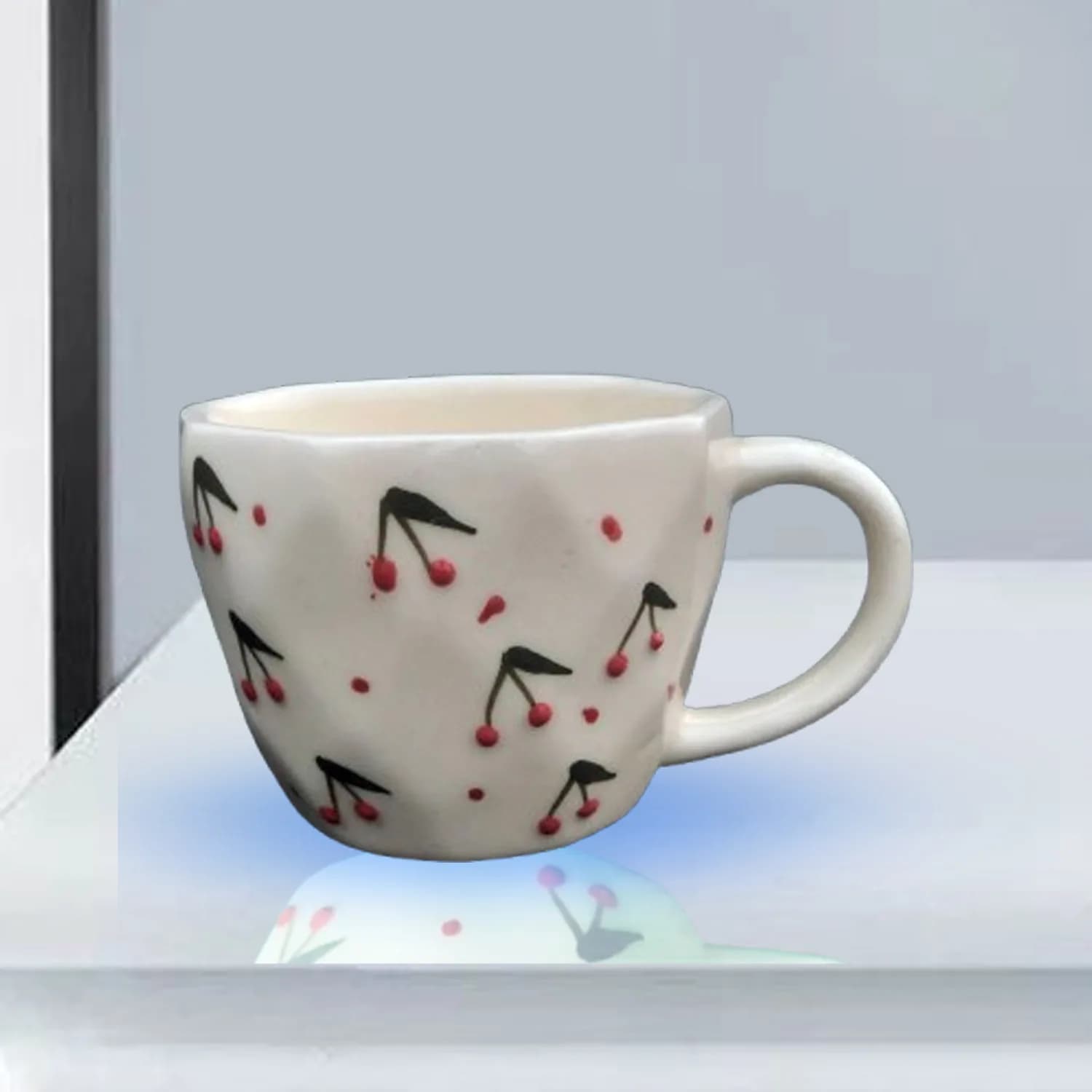 Mystic cup green leaf red cherry
