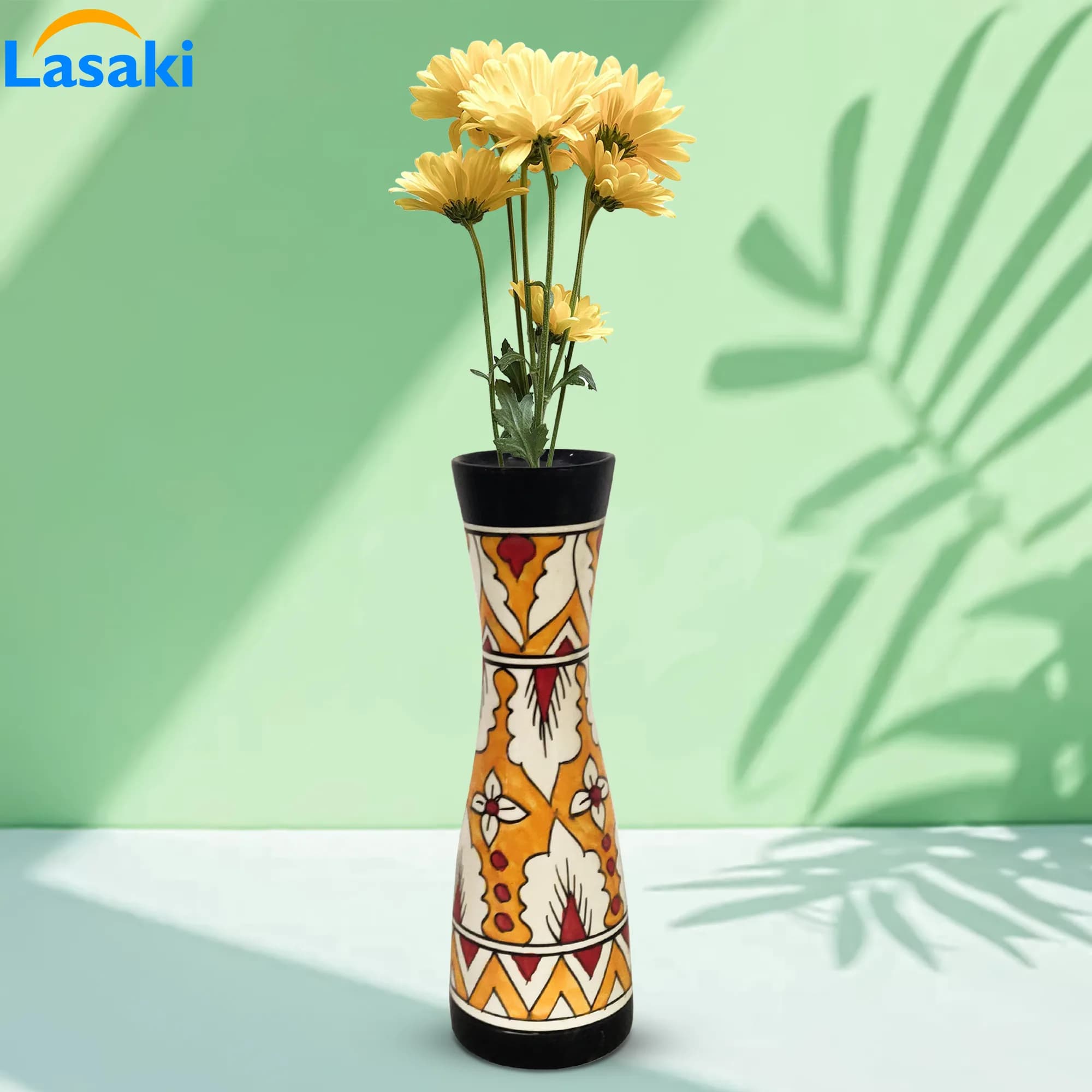 Arin black mughal vase
