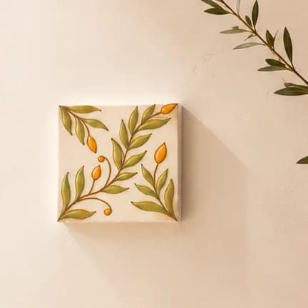Petalix green tile 4x4 inch