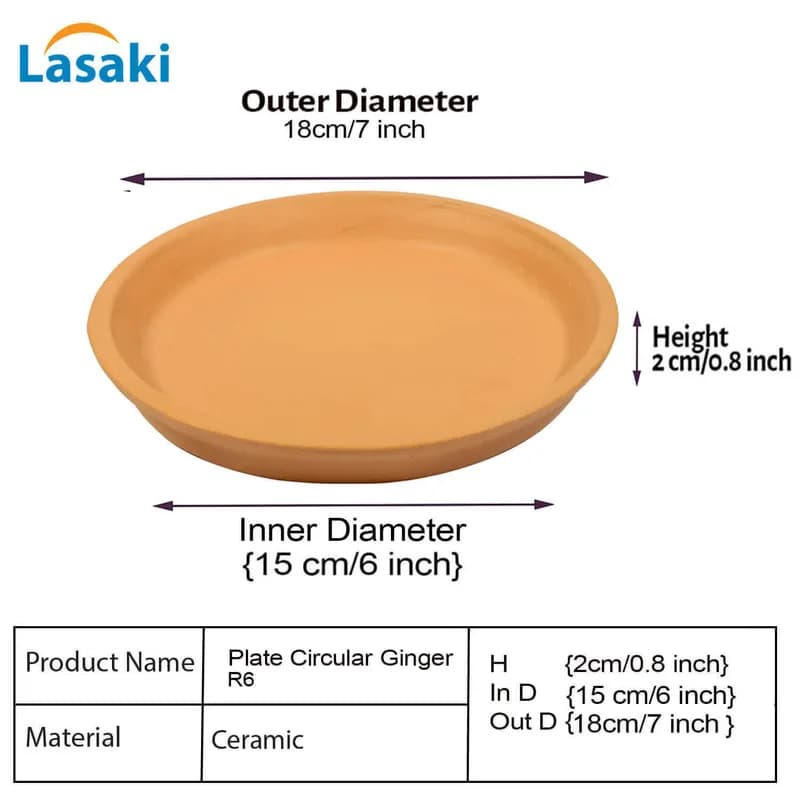 Plate circular 6 inch ginger R6